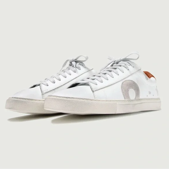 ❤️Oliver Cabell Low 1 Marsala White and Gray Leather Sneakers.  Size 38/US 8. - Picture 2 of 15